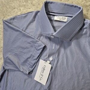 Collars and Co Dress Polo Shirt Mens Small Relaxed Featherweight Blue Golf New